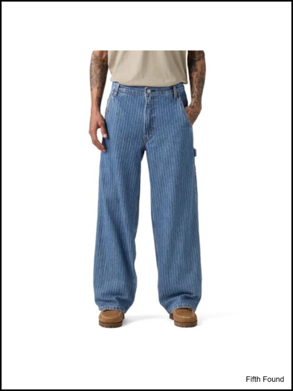 Men's Extra Baggy Utility Jeans Wide Leg 100% Cotton Non-Stretch